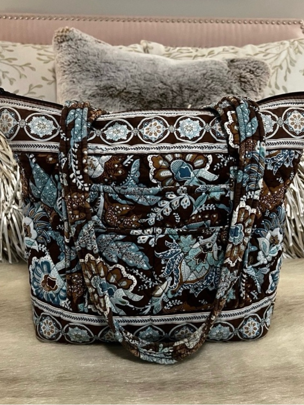 Vera Bradley Java Quilted Floral Tote and Wallet